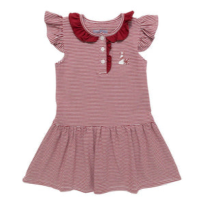 GAME DAY STRIPE DRESS - CRIMSON