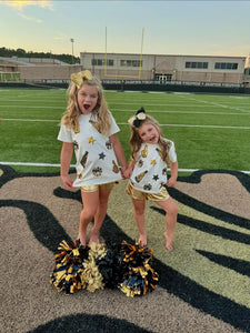 KIDS CHEER SHIRT -  BLACK & GOLD