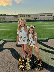 KIDS CHEER SHIRT -  BLACK & GOLD