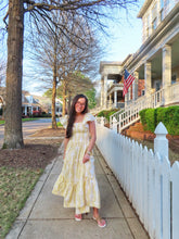 Load image into Gallery viewer, GOLDEN DAMASK SMOCKED DRESS
