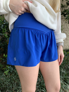 SIMPLY SOUTHERN CROSS WAISTBAND SHORTS-BLUE