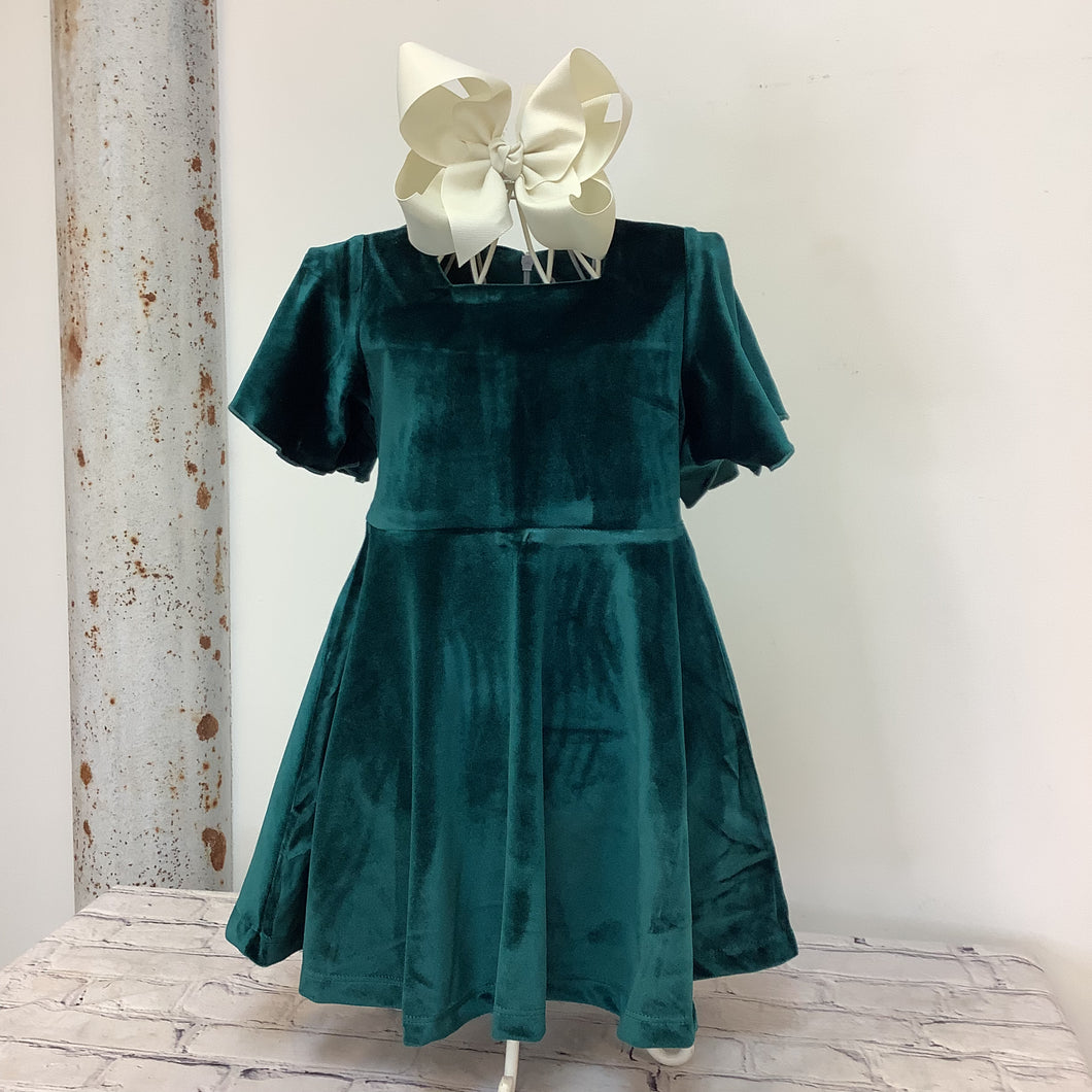 ADDISON VELVET DRESS GREEN