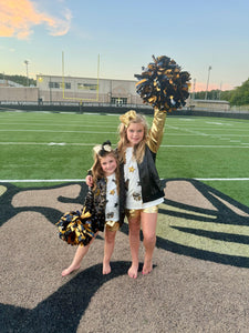 KIDS CHEER SHIRT -  BLACK & GOLD