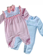 Load image into Gallery viewer, MARIE ROMPER - LIGHT PINK STRIPE
