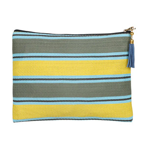 URBAN STRIPE POUCH-YELLOW/GREEN