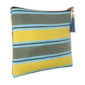 URBAN STRIPE POUCH-YELLOW/GREEN