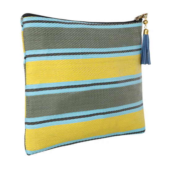 URBAN STRIPE POUCH-YELLOW/GREEN