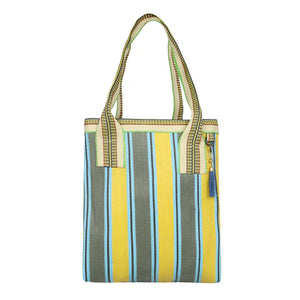 URBAN STRIPE TOTE-YELLOW/GREEN