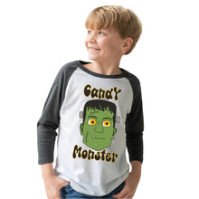 Load image into Gallery viewer, KIDS CANDY MONSTER RAGLAN TEE

