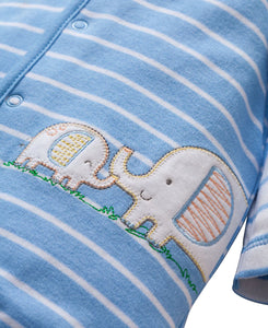 BLUE ELEPHANT FOOTIE WITH HAT