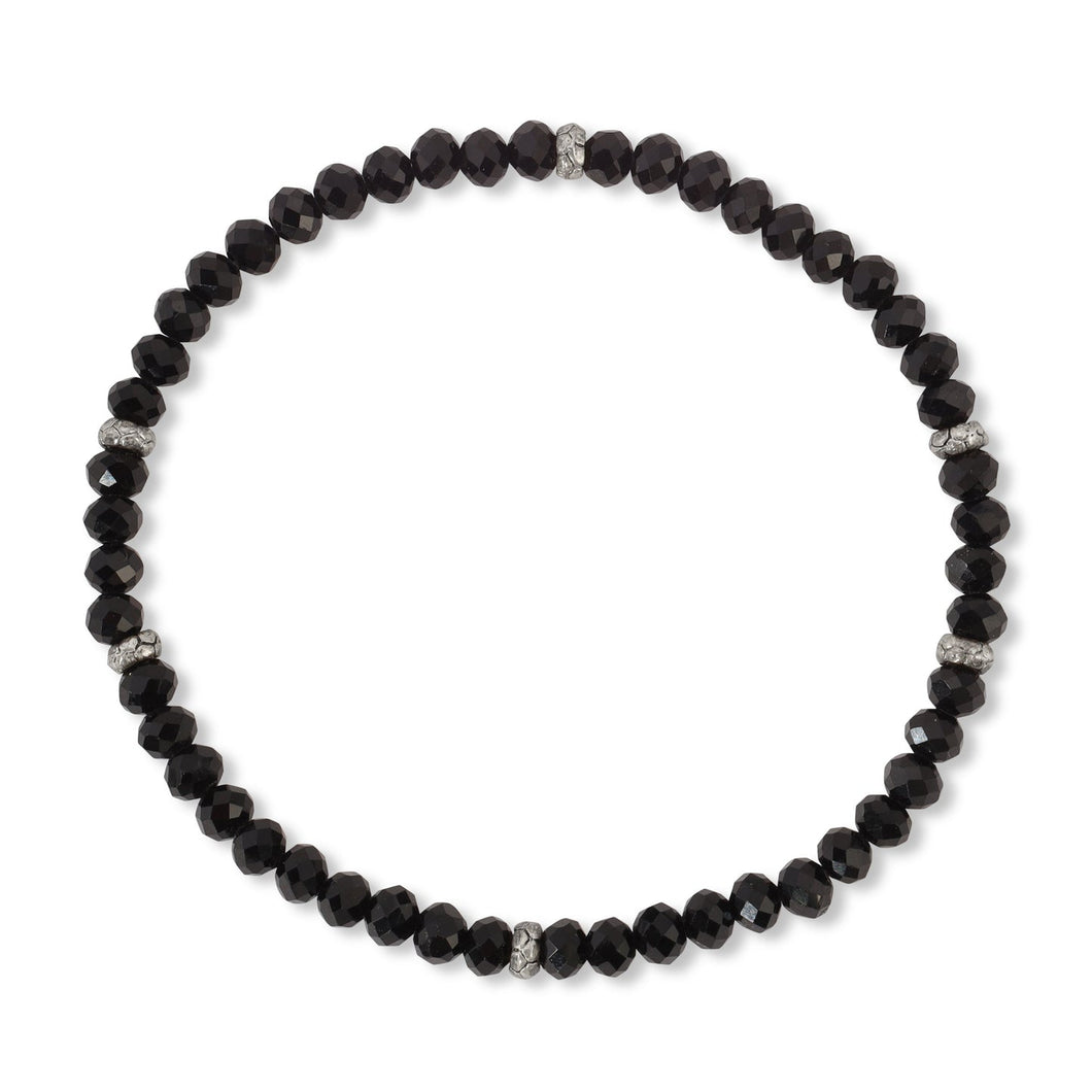 MINI CRYSTAL STRETCH BRACELET W/SILVER ACCENT