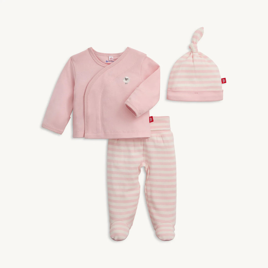 MAGNETIC FOOTIE - TAKE ME HOME PINK STRIPE 3pc SET