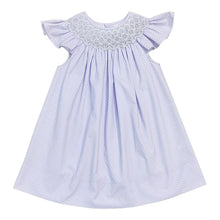 Load image into Gallery viewer, CATHY PURPLE POLKA DOT PEARL SMOCKED DRESS
