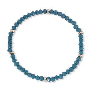 MINI CRYSTAL STRETCH BRACELET W/SILVER ACCENT