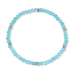 MINI CRYSTAL STRETCH BRACELET W/SILVER ACCENT