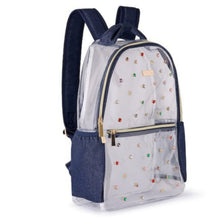 Load image into Gallery viewer, BEJEWELED CLEAR VINYL BACKPACK - LARGE
