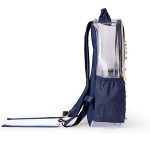 BEJEWELED CLEAR VINYL BACKPACK - LARGE