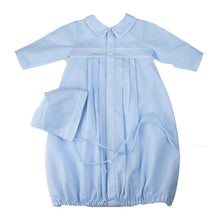 Load image into Gallery viewer, BOYS DOT EMBROIDERED GOWN WITH BONNET - BLUE
