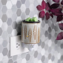 Load image into Gallery viewer, PLUGGABLE FRAGANCE WARMER FLIP DISH WHEAT &amp; IVORY
