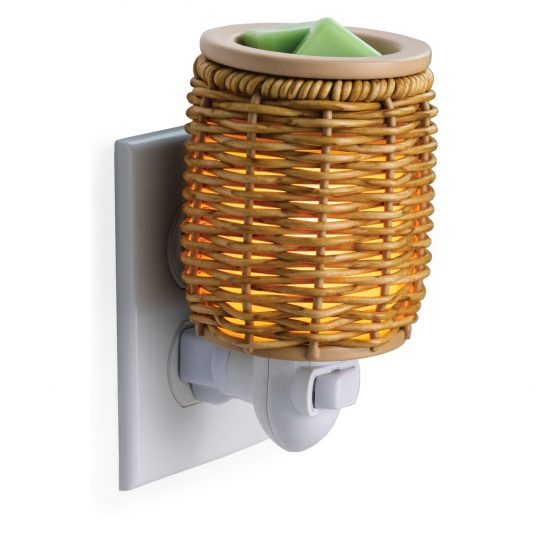 PLUGGABLE WICKER LANTERN FRAGANCE WARMER