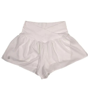 SIMPLY SOUTHERN CROSS WAISTBAND SHORTS-WHITE