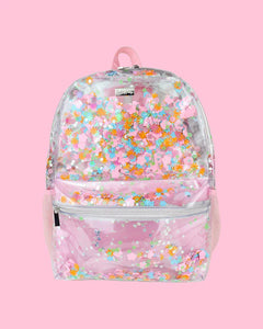 FLOWER SHOP CONFETTI CLEAR BACKPACK