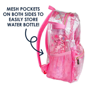 CONFETTI PINK CLEAR BACKPACK