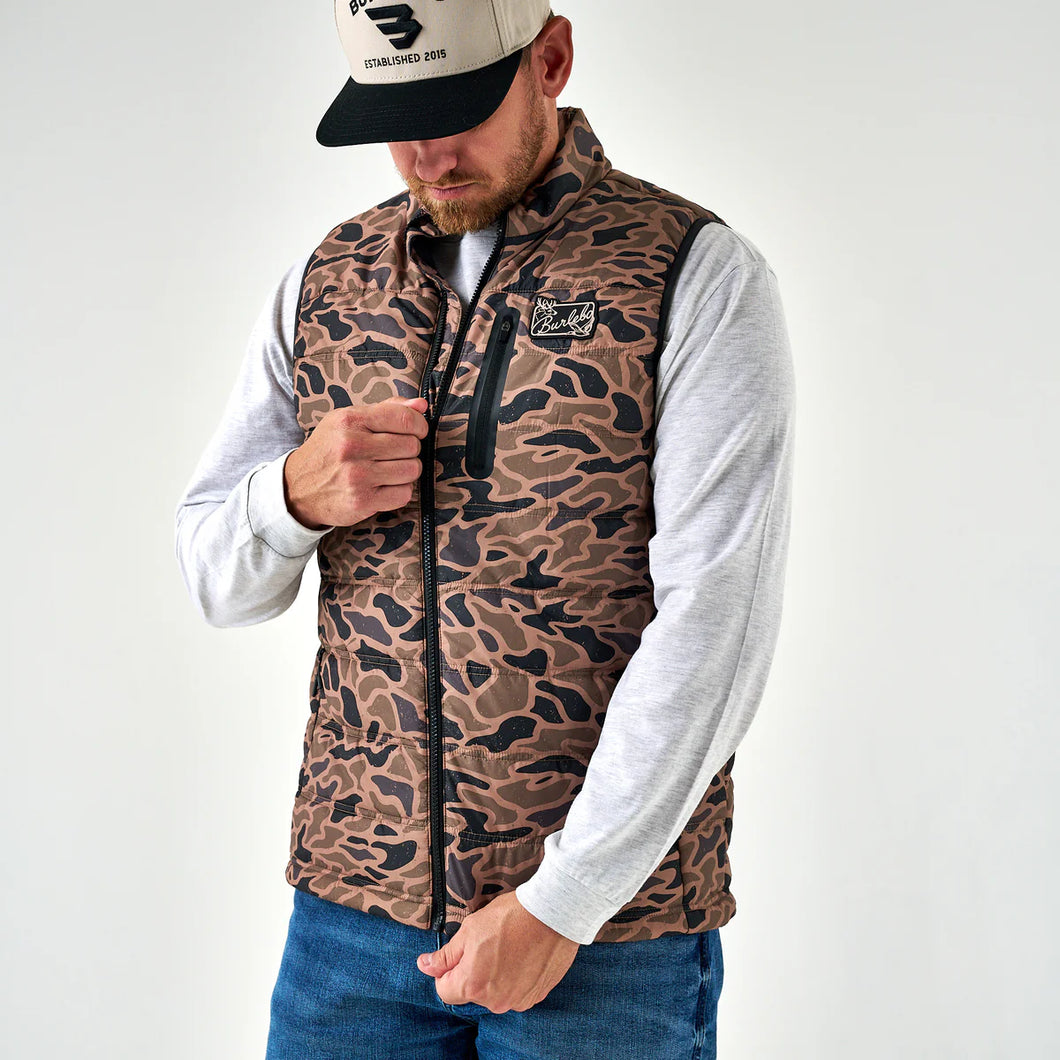 BURLEBO PUFFER VEST - GAUGE CAMO