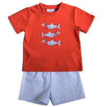 Load image into Gallery viewer, PATRIOTIC SHARK BOYS SHORT SET
