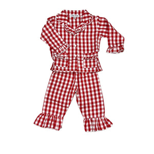 RED GINGHAM GIRLS PJS
