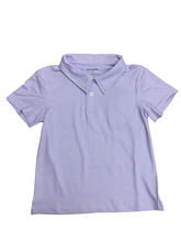 Load image into Gallery viewer, YOUTH MICRO PURPLE/WHITE PERFORMANCE POLO
