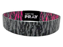 Load image into Gallery viewer, TAP TO PRAY™ WRISTBANDS - TREE BARK CAMO PINK &amp; GREY

