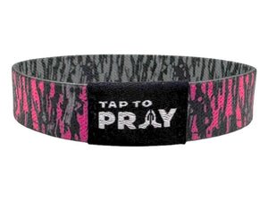 TAP TO PRAY™ WRISTBANDS - TREE BARK CAMO PINK & GREY