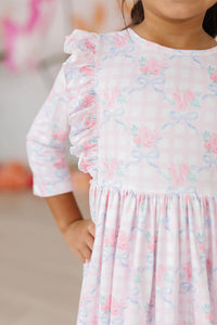 RIBBONS & ROSES RUFFLE TWIRL DRESS