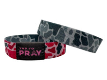 Load image into Gallery viewer, TAP TO PRAY™ WRISTBANDS - RIVER ROCK CAMO PINK &amp; ASH
