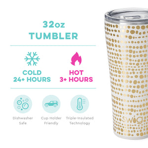 SWIG 32 OZ TUMBLER STAINLESS STEEL INSULATED TUMBLER - GLAMAZON GOLD