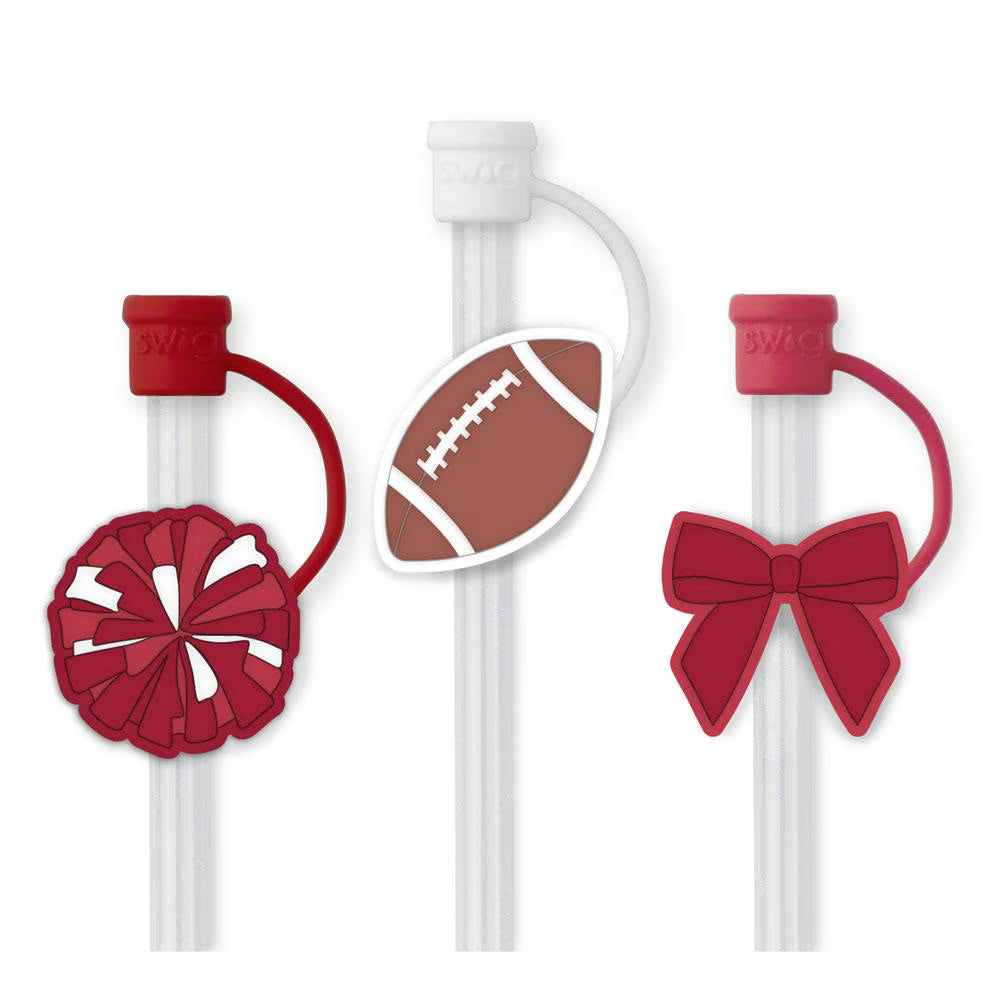 SWIG STRAW TOPPER SET - WE'VE GOT SPIRIT CRIMSON