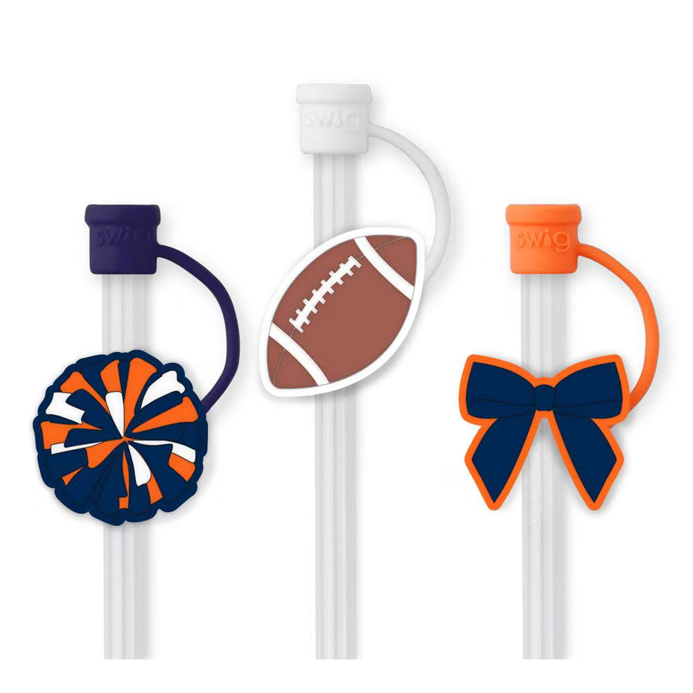 SWIG STRAW TOPPER SET - WE'VE GOT SPIRIT NAVY+ORANGE
