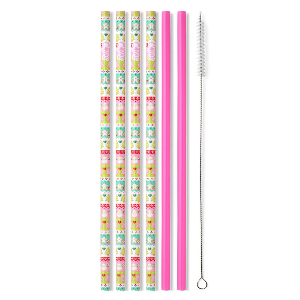 SWIG REUSABLE STRAW SET-COOKIE JAR+PINK