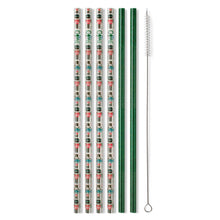 Load image into Gallery viewer, SWIG REUSABLE STRAW SET-NUTCRACKER + GREEN GLITTER
