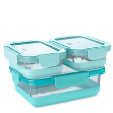 Load image into Gallery viewer, SWIG 3PC. GLASS FOOD STORAGE - AQUA MEDIUM
