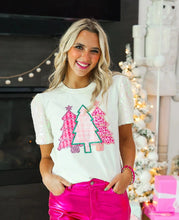 Load image into Gallery viewer, FESTIVE FOREST WHITE SEQUIN TOP
