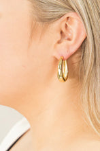 Load image into Gallery viewer, LARGE OVAL HUGGIE HOOPS  - GOLD
