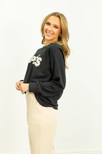 APRES ON LIGHT WEIGHT SWEATSHIRT - BLACK
