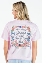 Load image into Gallery viewer, SIMPLY SOUTHERN JESUS AND AMERICA TEE
