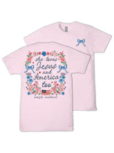Load image into Gallery viewer, SIMPLY SOUTHERN JESUS AND AMERICA TEE
