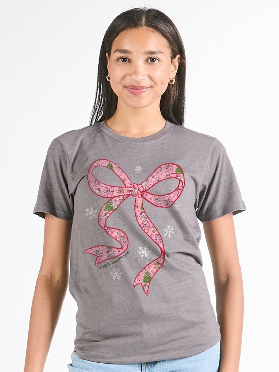 SANTA RIBBON BOW TEE