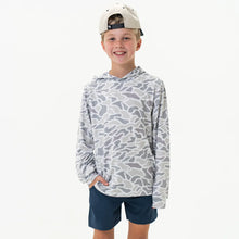 Load image into Gallery viewer, BURLEBO YOUTH PERFORMANCE HOODIE - WHITE CAMO
