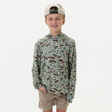 Load image into Gallery viewer, YOUTH BURLEBO PERFORMANCE HOODIE - RETRO DUCK CAMO
