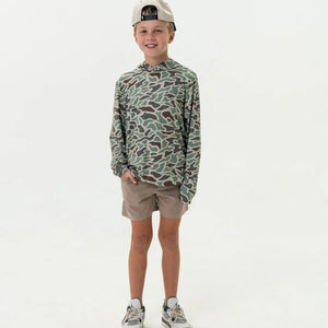 YOUTH BURLEBO PERFORMANCE HOODIE - RETRO DUCK CAMO